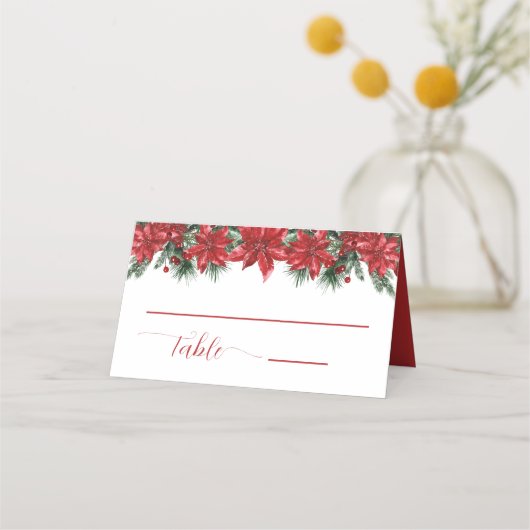 Rustic Red Poinsettia Pine Greenery Wedding (Voorkant)