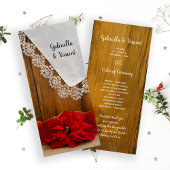 Rustic Red Poinsettia Programme de mariage d'hiver