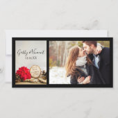 Rustic Red Poinsettia Winter Wedding Save the Date (Voorkant)