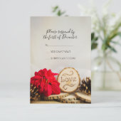 Rustic Red Poinsettia Woodland Wedding RSVP (Staand voorkant)