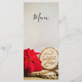Rustic Red Poinsettia Woodland Winter Wedding Menu (Dos)