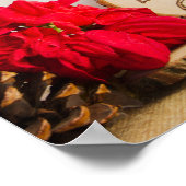 Rustic Red Poinsettia Woodland Winter Wedding Poster (Hoek)