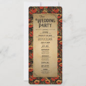 Rustic Red Poppies Programme Vintage de mariage en (Dos)