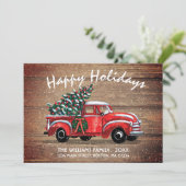 Rustic Red Prettige feestdagen Truck Aankondiging (Staand voorkant)