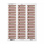 Rustic Red Pset Holiday Adresetiketten Etiket (Full Sheet)