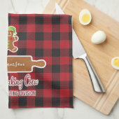 Rustic Red Pset Holiday Baking Monogramed Theedoek (Quarter Fold)