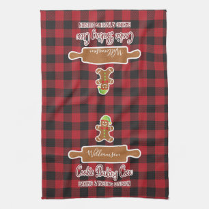 Rustic Red Pset Holiday Baking Monogramed Theedoek