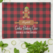 Rustic Red Pset Holiday Baking Monogramed Theedoek (Gevouwen)