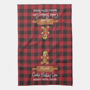 Rustic Red Pset Holiday Baking Monogramed Theedoek