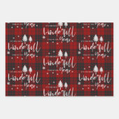 Rustic Red Pset Merry kerstcadeau Inpakpapier Vel (Voorkant 3)