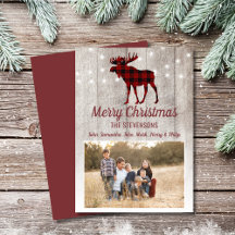 Rustic Red Pset Moose String Lights Kerstmis
