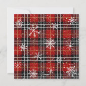 Rustic Red Pset Snowflakes Custom Greeting Feestdagenkaart (Achterkant)