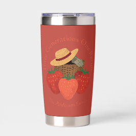 Rustic Red Strawberry Patch Family Recipe Tumbler Geïsoleerde Drinkbeker