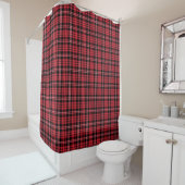 Rustic Red Tartan Plaid Pattern Douchegordijn (In situ)