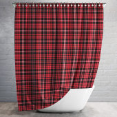 Rustic Red Tartan Plaid Pattern Douchegordijn