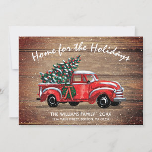 Rustic Red Truck New Home Moving Aankondiging