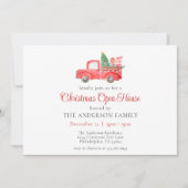 Rustic Red Truck Noël Open House Invitation (Devant)