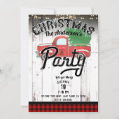  Rustic Red Truck Red Plaid Kerstfeest Kaart (Voorkant)