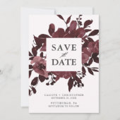Rustic Red Waterverf Floral Bouquet Save The Date (Voorkant)