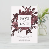 Rustic Red Waterverf Floral Bouquet Save The Date (Staand voorkant)