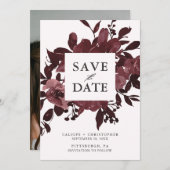 Rustic Red Waterverf Floral Bouquet Save The Date (Voorkant / Achterkant)