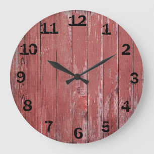 Rustic Red Weathered Barn Board Grote Klok