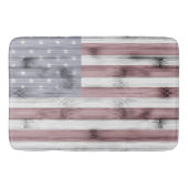 Rustic Red White Blue Wood USA vlag Amerika Badmat (Voorkant)