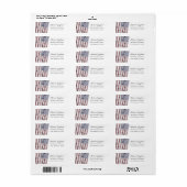 Rustic Red White Blue Wood USA vlag Amerika Etiket (Full Sheet)