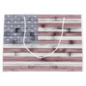 Rustic Red White Blue Wood USA vlag Amerika Groot Cadeauzakje (Voorkant)