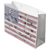 Rustic Red White Blue Wood USA vlag Amerika Groot Cadeauzakje (Achterkant Gekanteld)