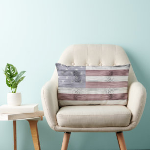 Rustic Red White Blue Wood USA vlag Amerika Kussen
