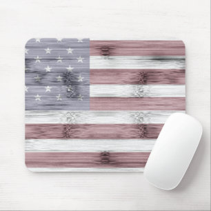 Rustic Red White Blue Wood USA vlag Amerika Muismat