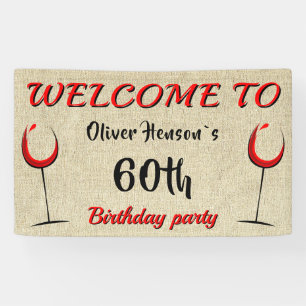 Rustic Red Wine Glass 60th Birthday Party Spandoek