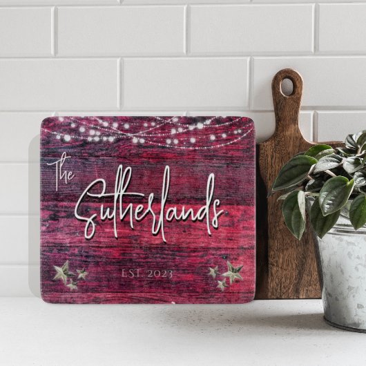 Rustic Red Wood, aangepast jaar Snijplank