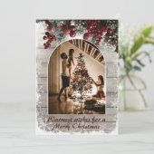 Rustic Reflections Christmas Photo Feestdagenkaart (Staand voorkant)