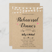 Rustic Rehearsal Dinner party Uitnodiging (Voorkant / Achterkant)