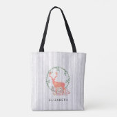Rustic Reindeer Boho Waterverf Aangepast Draagtas (Achterkant)