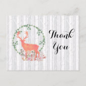Rustic Reindeer Boho Waterverf Dank u Briefkaart (Voorkant)
