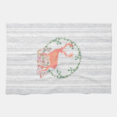 Rustic Reindeer Boho Waterverf Theedoek (Horizontaal)