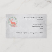 Rustic Reindeer Boho Waterverf Visitekaartje (Achterkant)