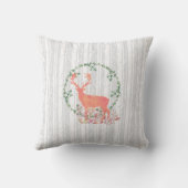 Rustic Reindeer Boho Waterverf Wedding Monogram Kussen (Achterkant)