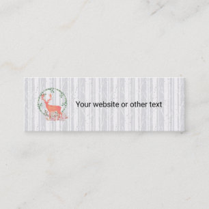 Rustic Reindeer Boho Wreath Waterverf Mini Visitekaartje