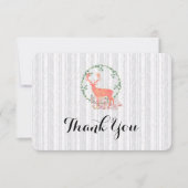 Rustic Reindeer Botanical Weddenschap Bedankt Kaart (Voorkant)