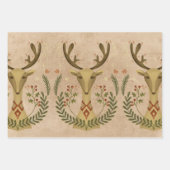 Rustic Reindeer Folk Art  Inpakpapier Vel (Voorkant)
