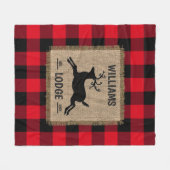 Rustic Reindeer Red Buffalo Spelnaam Flee Fleece Deken (Voorkant (Horizontaal))