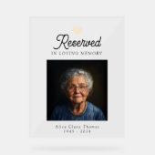 Rustic Remembrance Wedding Acryl Gedenkteken Acryl Bord (Voorkant)