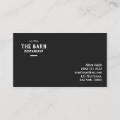 Rustic Restaurant Chef Café Carte de visite (Dos)