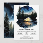 Rustic Retreat Kinderen Verjaardagsuitnodiging Kaart (Voorkant / Achterkant)