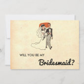  Rustic Retro Bride Groom Bridesmaid Card Kaart (Voorkant)