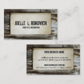 Rustic Retro houten plaat Visitekaartje (Voorkant / Achterkant)